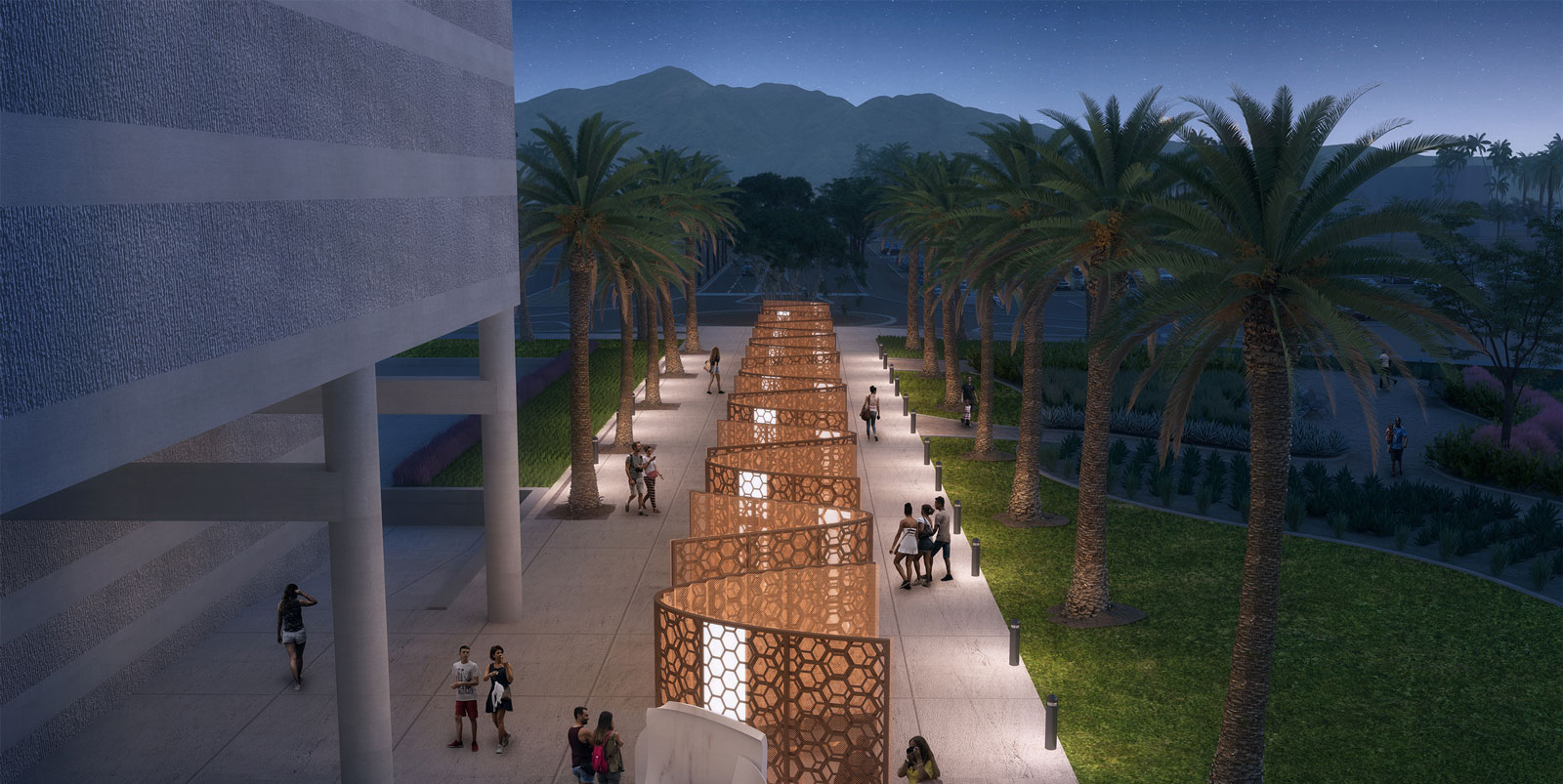 A rendering of the Memorial laid out in front of the San Bernardino County Government Center
